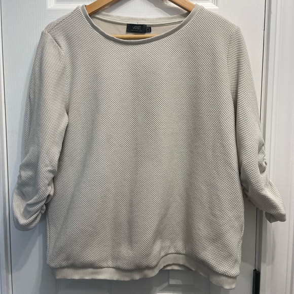 Yest Women’s Olvin Sweater Waffle Textured Knit Pattern 3/4 Sleeve Size 12 Sand - Picture 1 of 11